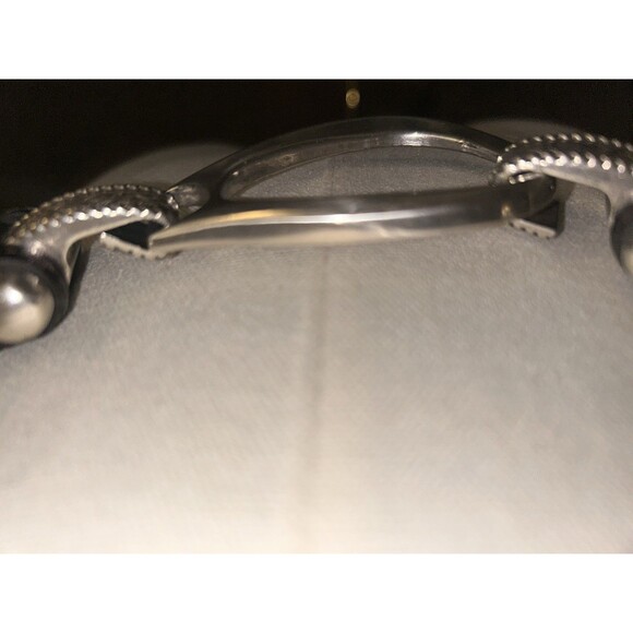 Coldwater Creek Leather Embossed Snake Print Silver Hearts Hipslung Belt 27"-34" - Picture 5 of 12